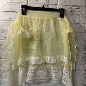 Vintage Apron-Yellow Sheer Lace 50's